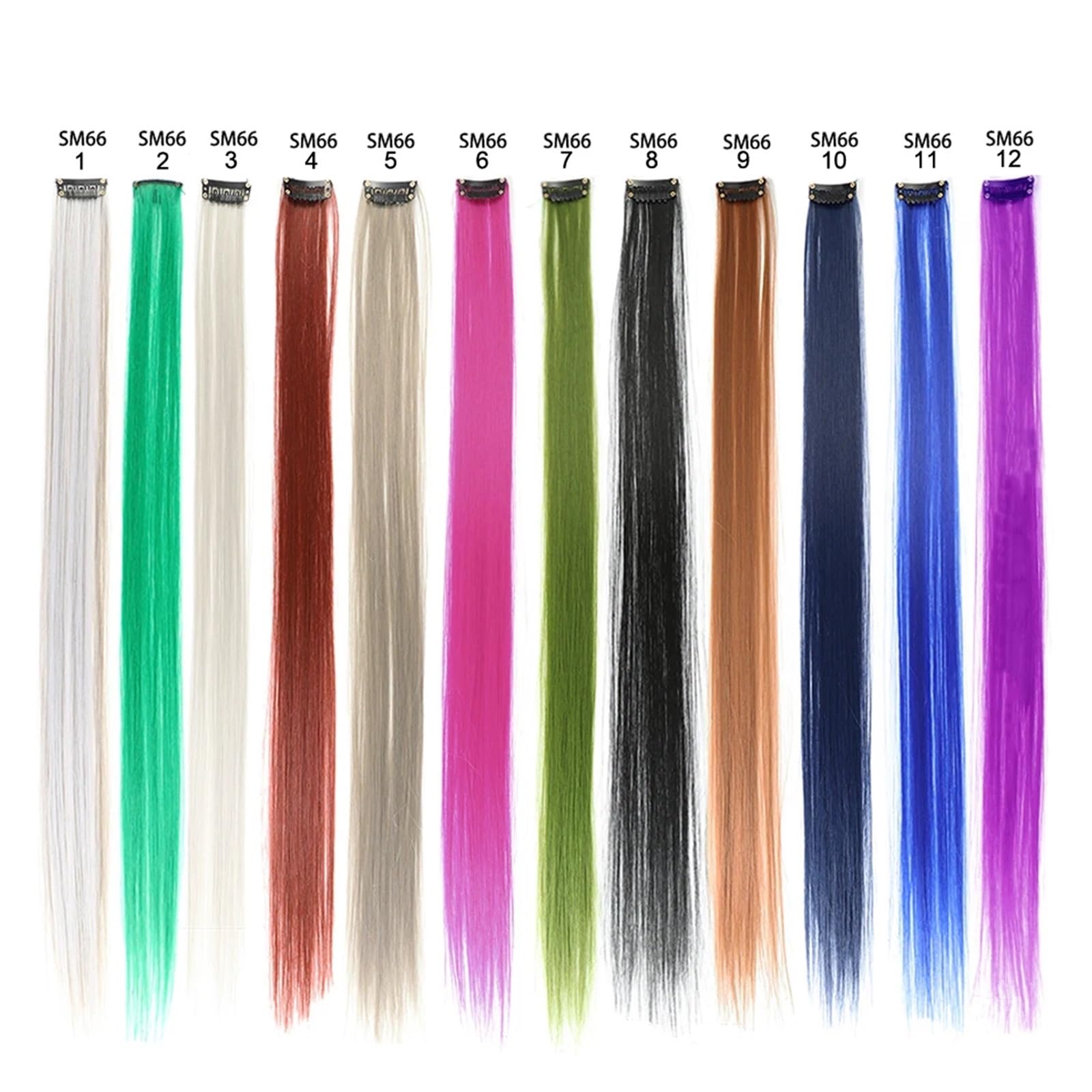 5-Piece Feather Hair Extensions Clip-On Straight Fringe Synthetic Hairpieces - Natural Color Hair Extensions for Women | Perfect for Parties, Weddings & Everyday Styling