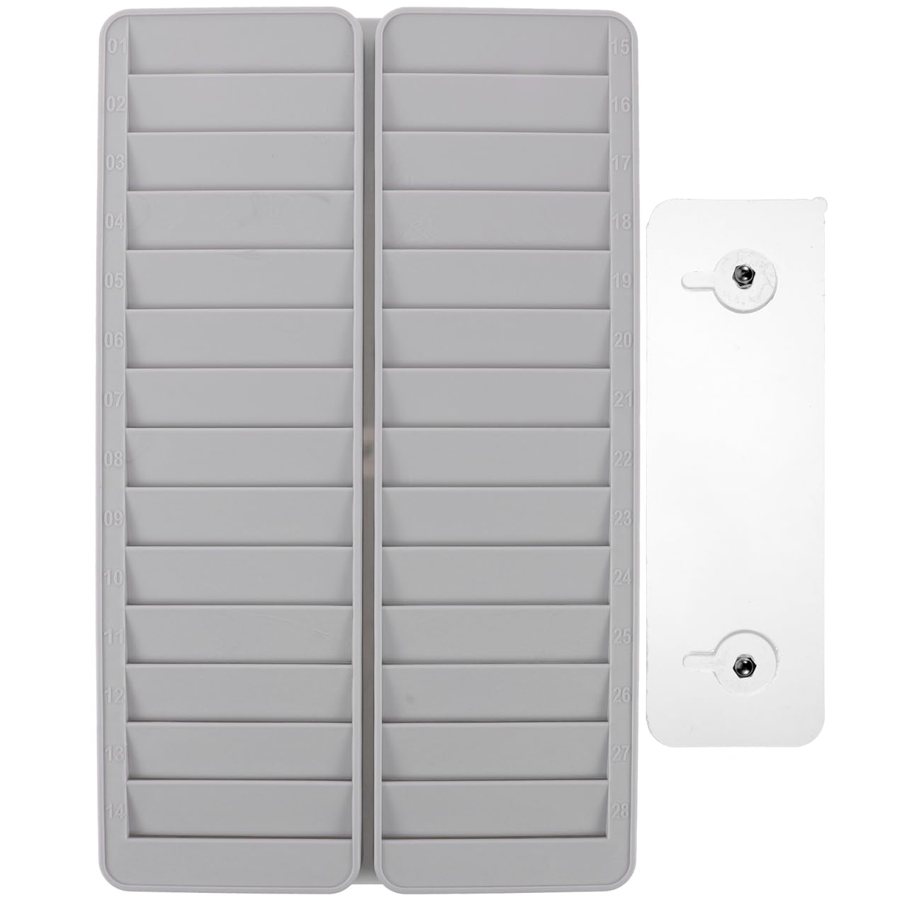 Vertical Wall-Mounted Business Card Holder & Badge Organizer - Material Card Rack with Time Clock Slot for Office, Retail & Attendance Management - Durable Pyramid Design for ID Cards, Time Cards & Business Cards Storage