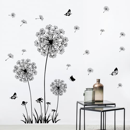 Black Dandelion Wall Sticker
