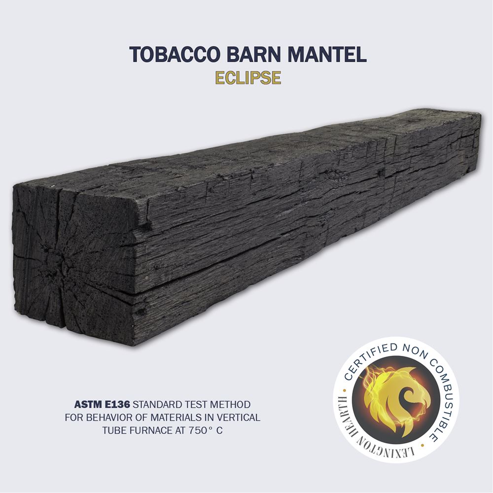 Lexington Hearth Tobacco Barn Concrete Faux Wood Mantel Shelf - Rustic Fireplace Mantel for Living Room, Bedroom & Farmhouse Decor
