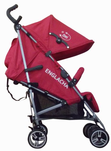 Englacha Omi Stroller for Baby - Lightweight, Compact & Easy Fold Travel Stroller with Adjustable Canopy - Perfect for Shopping, Travel & Daily Walks (Red)