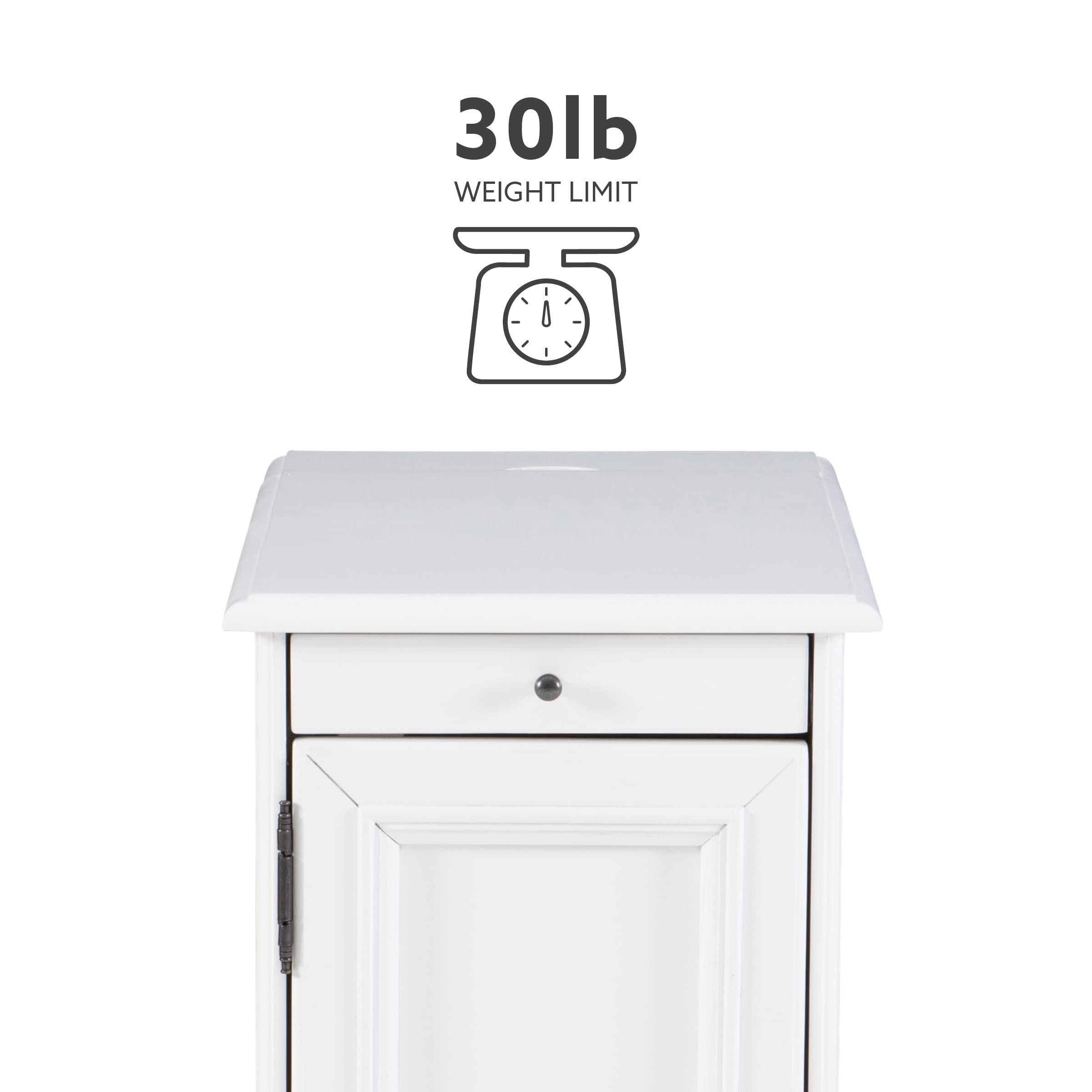 Powell Furniture Barron Small White Accent Table - Perfect for Living Room, Bedroom, or Entryway Decor