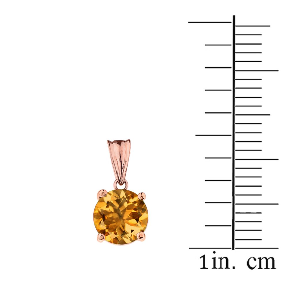 10k Rose Gold November Birthstone Pendant Necklace - Elegant Round Birthstone Jewelry for Women, Perfect Gift for Birthdays, Anniversaries & Special Occasions