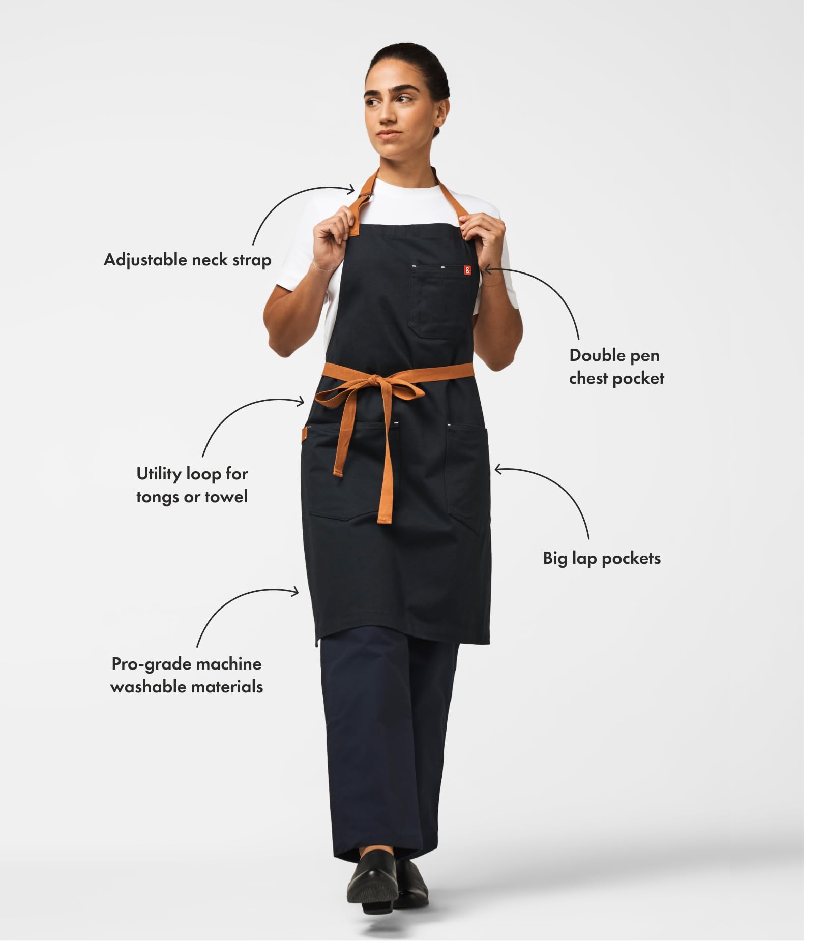 Hedley & Bennett Essential Professional Chef Apron with Pockets - 8oz Cotton Denim Kitchen & Grilling Apron for Men & Women (Abalone Black) - Perfect for Cooking, BBQ, Baking & Restaurant Use