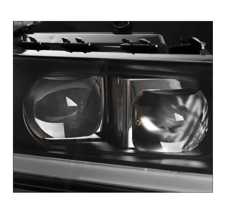 LED DRL Switchback Signal Black Projector Headlights for 2015-2020 Chevy Impala - High Performance Auto Lighting for Night Driving & Enhanced Visibility