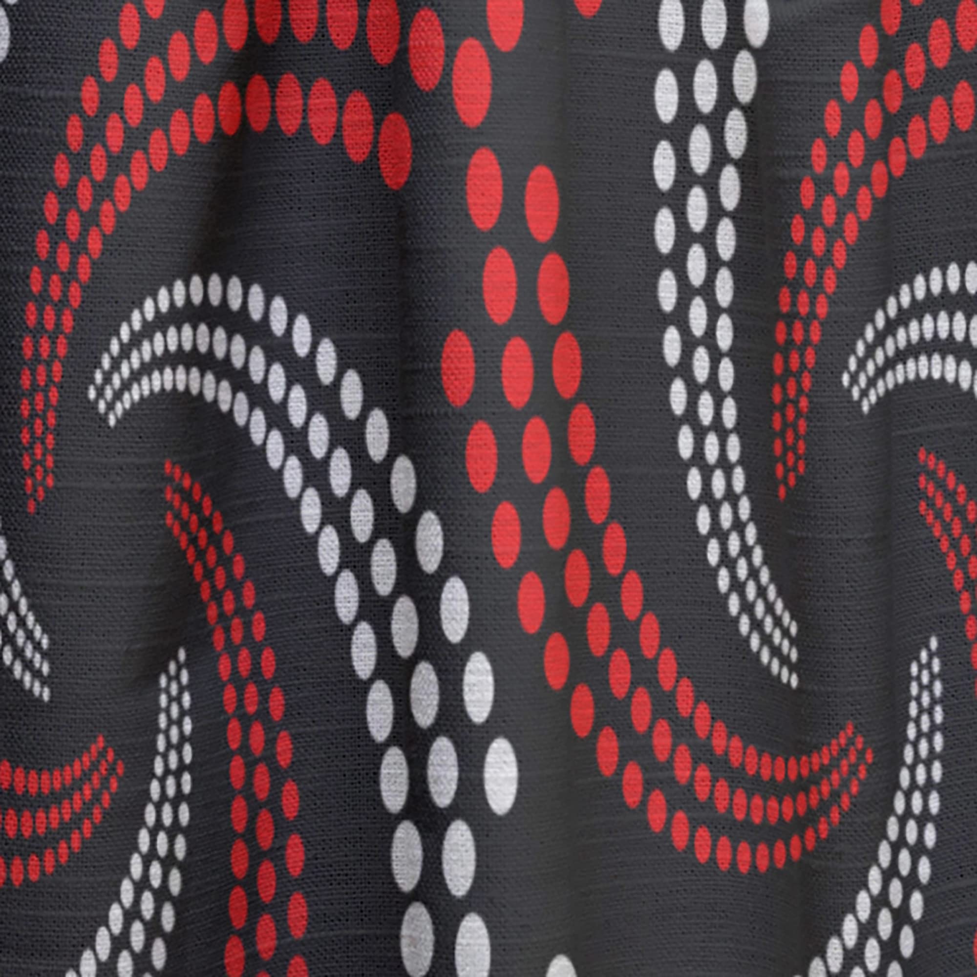 DesignQ Retro Red & White Polka Dot Spiral Print Thermal Insulated Curtains - Single Panel 52x120 Inches - Perfect for Bedroom & Living Room Blackout Drapes - Ideal for Home Decor, Privacy & Energy Saving