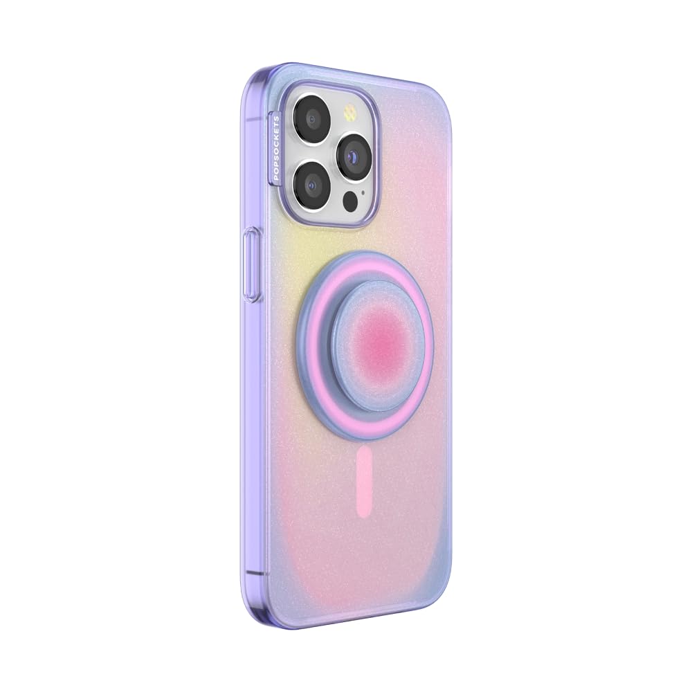 PopSockets iPhone 15 Pro Max Case with Round Phone Grip - MagSafe Compatible Protective Cover for iPhone 15 Pro Max, Wireless Charging Support - Aura Design | Perfect for Daily Use, Travel & Hands-Free Calling