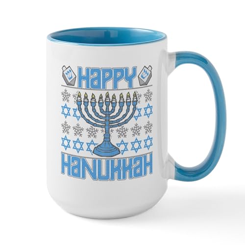 White/Blue Inside - Happy Hanukkah