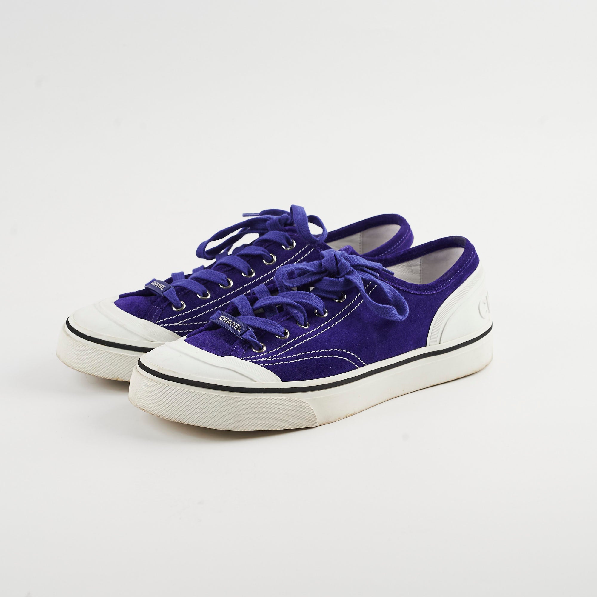 Chanel Blue Suede Women's Sneakers - Size 40 | Luxury Designer Shoes for Casual Wear & Fashion Outfits