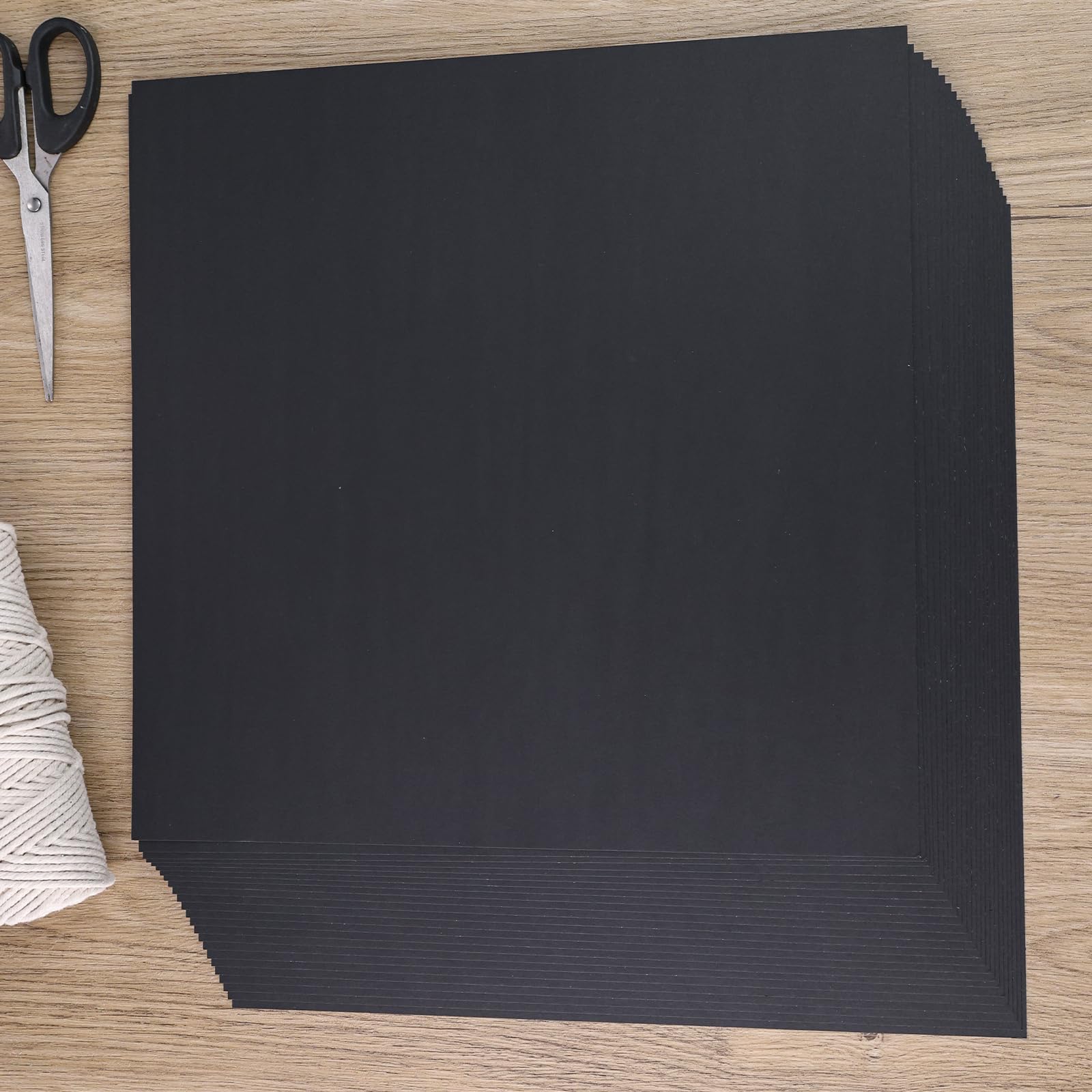 50 Sheets Black Cardstock Paper - 12x12 Inches, 230 GSM Thick Card Stock for Printing, Resumes, Scrapbooking | Perfect for DIY Crafts, Invitations, Greeting Cards & Home Decor Projects