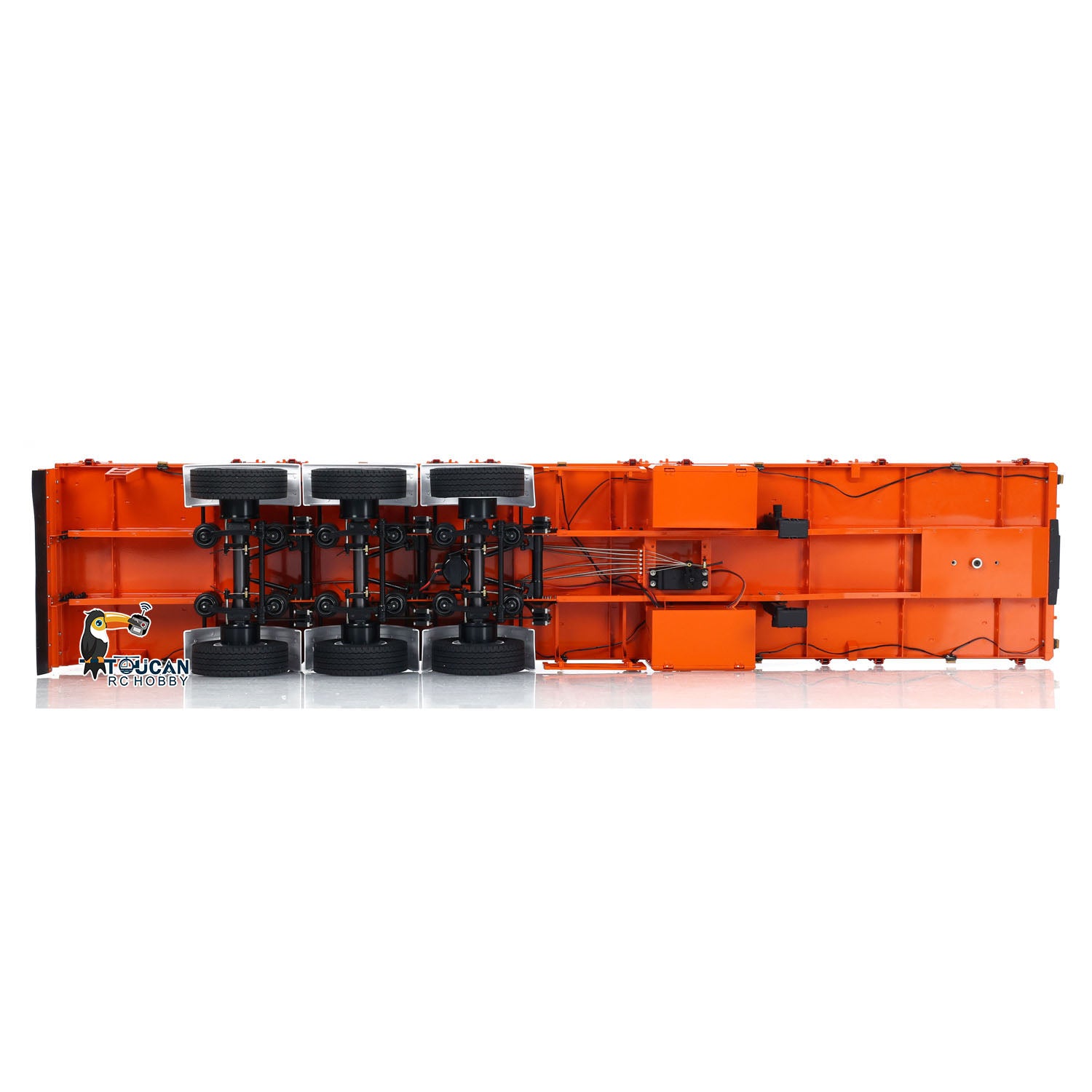 1/14 Scale 3 Axle Metal Semi Trailer for RC Tractor Trucks - DIY Assembled Model with Hydraulic Dump Function (Perfect for RC Construction Play, Truck Shows & Collector Displays)