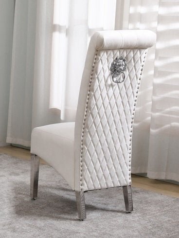Luxury Velvet Dining Chairs with Diamond Stitching - Set of 2 Modern Upholstered Side Chairs for Elegant Dining Room, Kitchen or Home Office