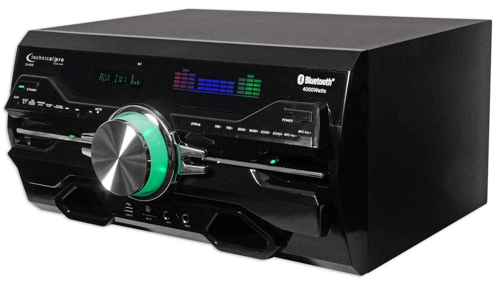 Technical Pro Professional 4000W Receiver Amplifier DVD Player with Bluetooth USB FM & Rockville HC655 6.5