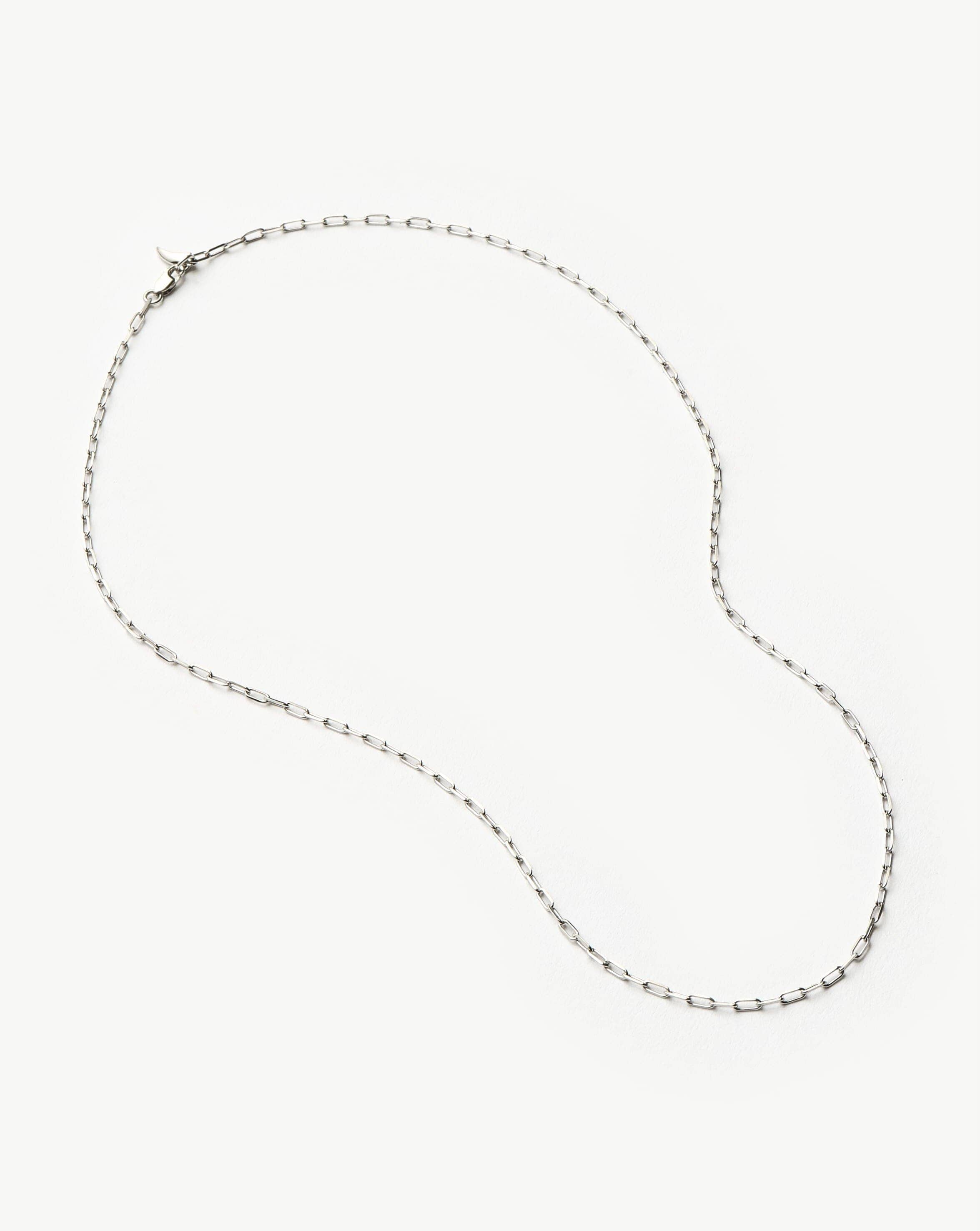 14K Solid White Gold Paperclip Chain Necklace - Classic Minimalist Jewelry for Women, Gift for Her | Perfect for Everyday Wear, Layering & Special Occasions