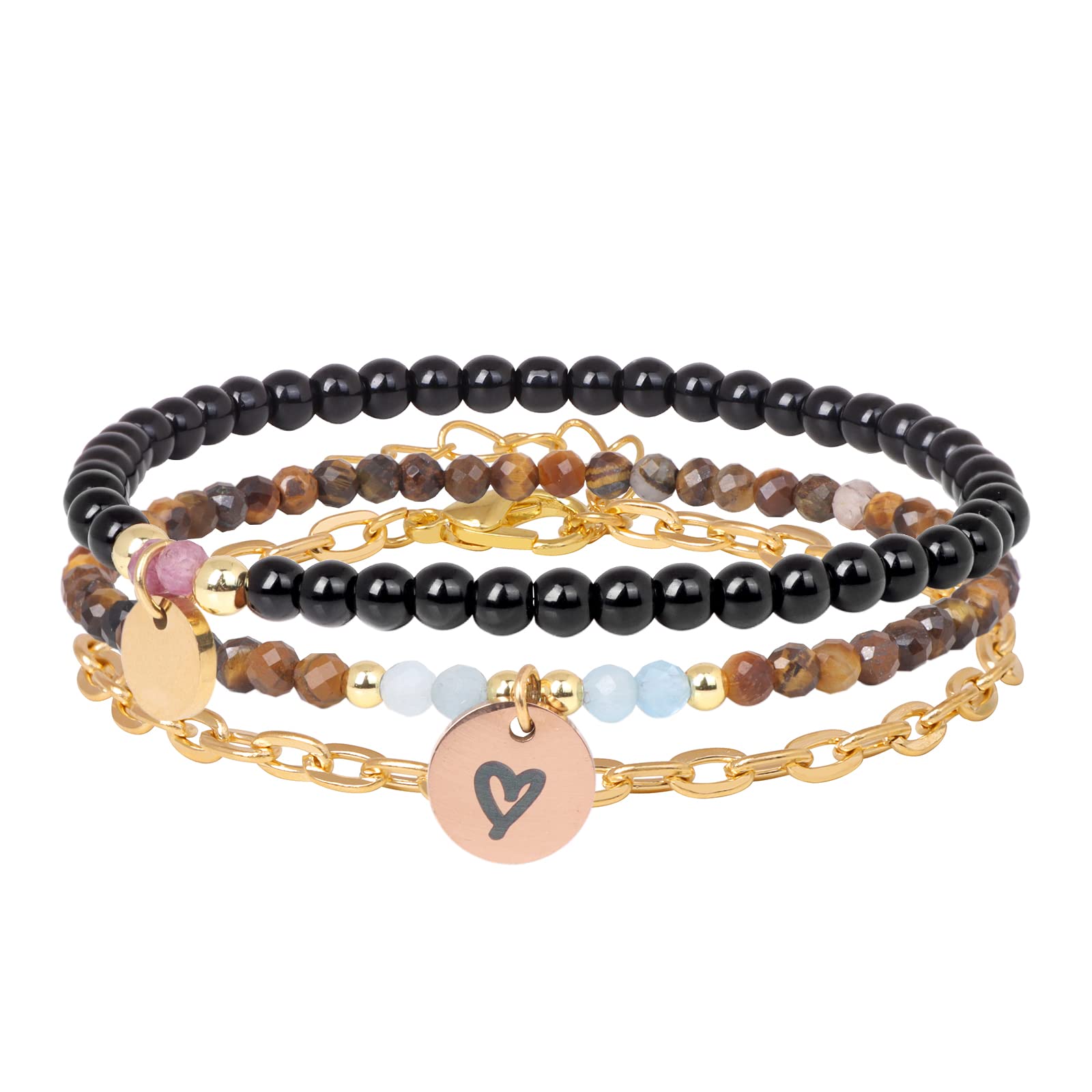 Bohemian Stretch Bracelets for Women - Stackable Paperclip Bracelets with Natural Beads & Charms | Boho Chic Jewelry for Everyday Wear, Layering & Festival Outfits