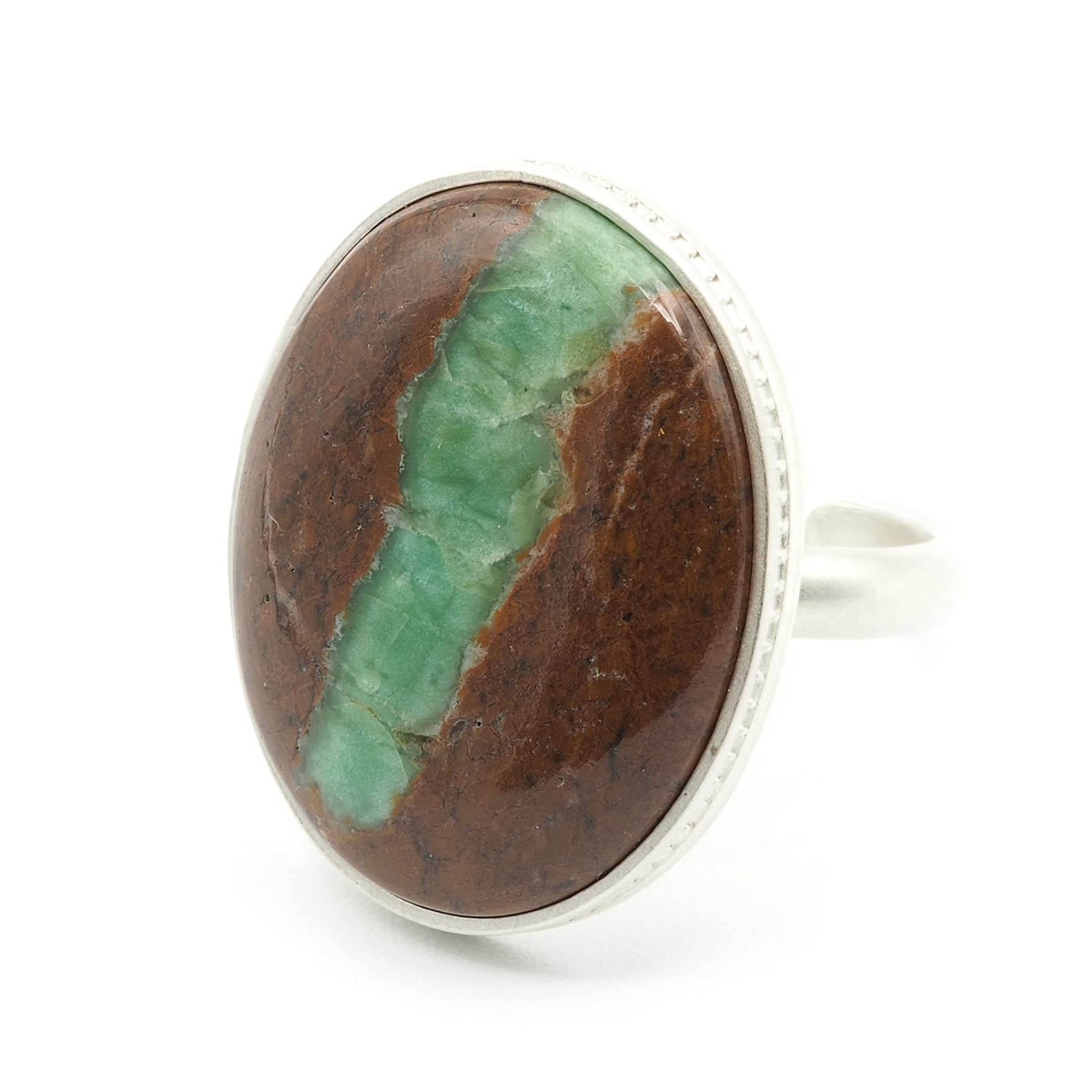 Chrysoprase & Sterling Silver 925 Ring for Women | Elegant Green Gemstone Jewelry | Perfect for Weddings, Parties & Everyday Wear