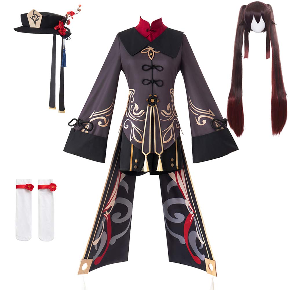 Genshin Impact Hu Tao Cosplay Costume Full Set - Premium Halloween Outfit for Women & Adults | Anime Game Cosplay, Convention, Halloween Party Costume