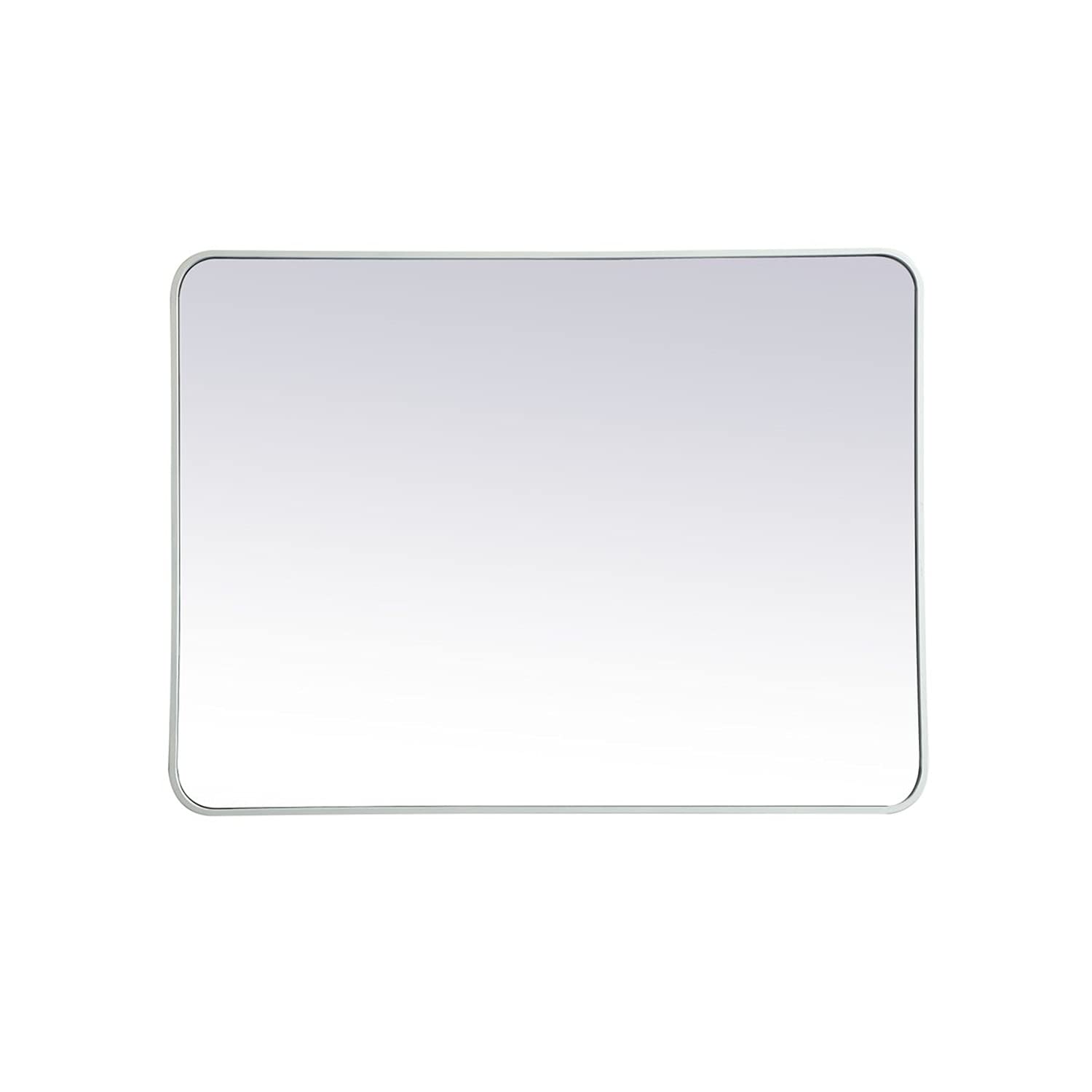 Elegant White Metal Rectangular Mirror 30x40 - Home Decor & Wall Styling