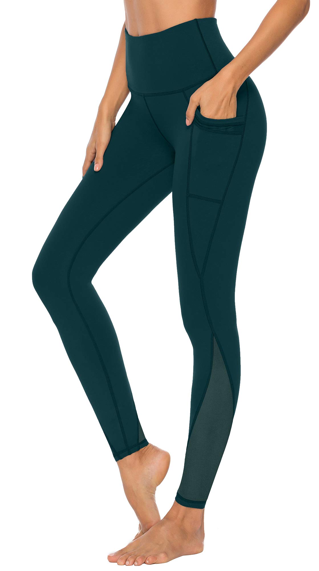 PERSIT Women's High Waist Yoga Pants with Pockets - Non See-Through Tummy Control 4-Way Stretch Workout Leggings for Gym, Running & Lounge Wear