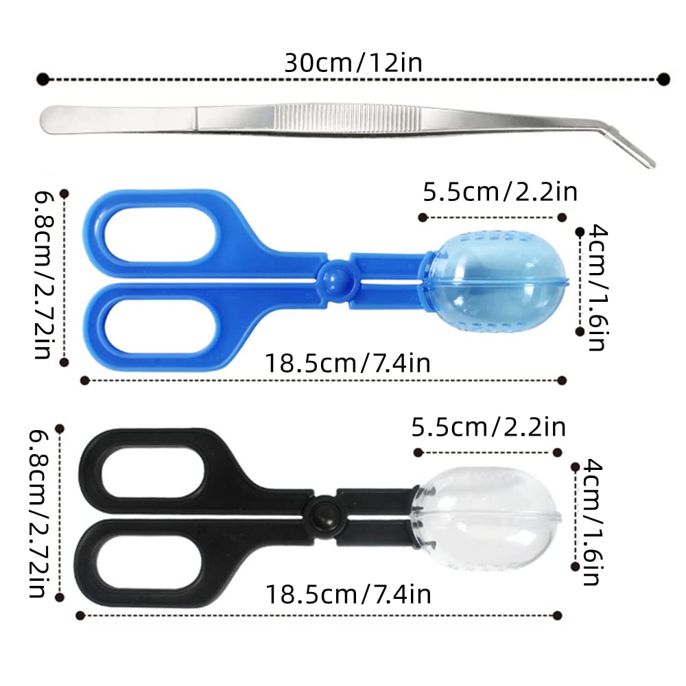 Stainless Steel Reptile Feeding Tongs - Long Handle Feeding Tool for Hedgehogs, Hamsters, Guinea Pigs, Rats & Lizards | Small Animal Care Supplies | Perfect for Feeding & Cage Cleaning