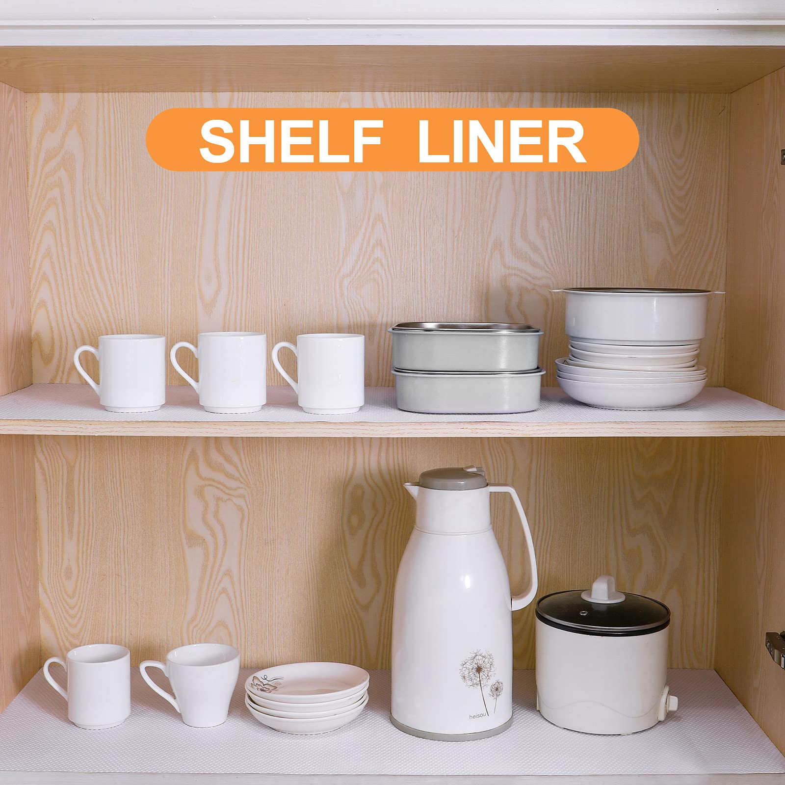 FLPMIX Non-Slip Shelf Liner for Kitchen Cabinets - 10