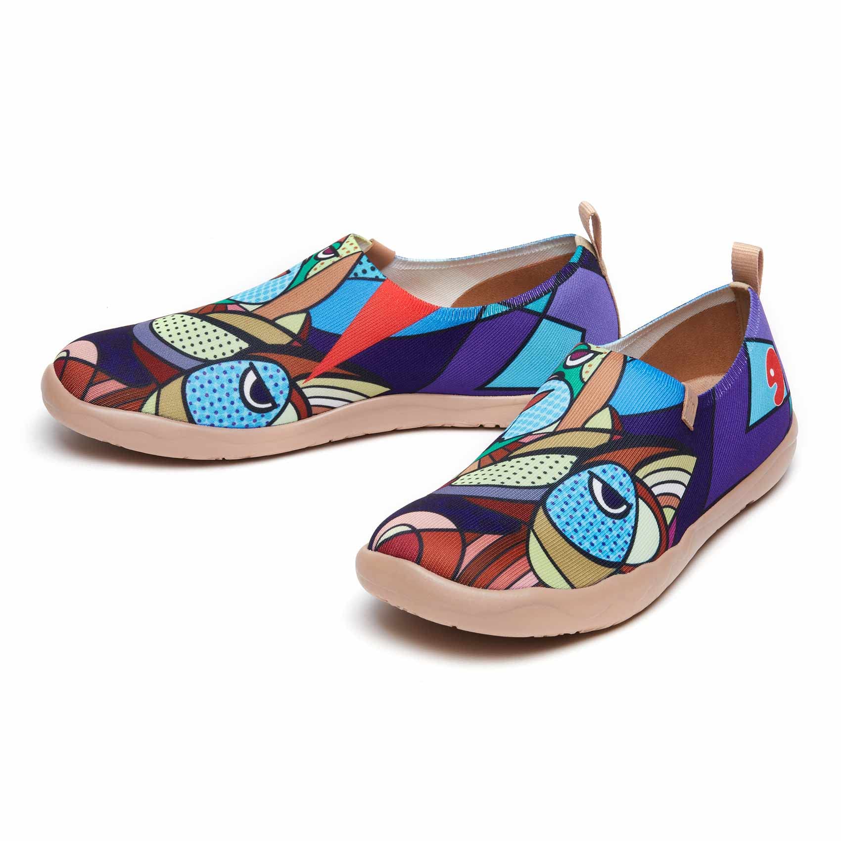 UIN Men's Slip-On Canvas Sneakers - Lightweight Comfortable Walking Shoes with Artistic Paint Design | Perfect for Casual Wear, Travel & Everyday Use