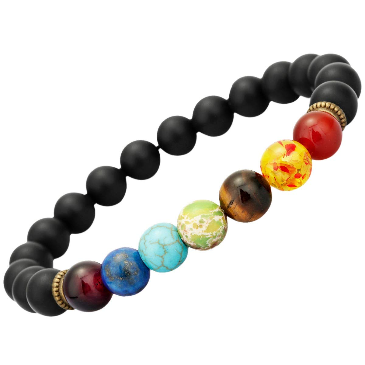 Natural Lava Rock Beads Bracelet for Men & Women - 8mm Chakra Healing Stone Bracelet with Aromatherapy Essential Oil Diffuser | Yoga, Meditation & Spiritual Gift