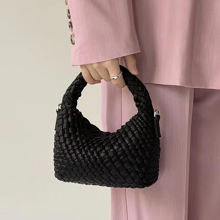 Women's Woven Leather Tote Bag - Stylish Shoulder Bag for Daily Use & Shopping
