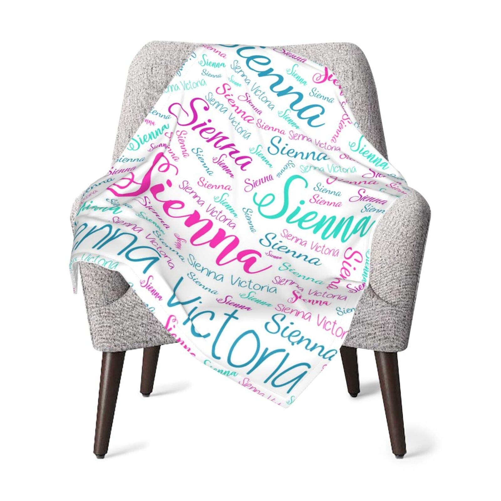 Personalized Custom Baby Girl Blankets with Name - 60x80 Inch Soft Fleece Blanket for Newborns, Infants & Toddlers - Perfect for Nursery, Stroller, Crib & Photo Shoots