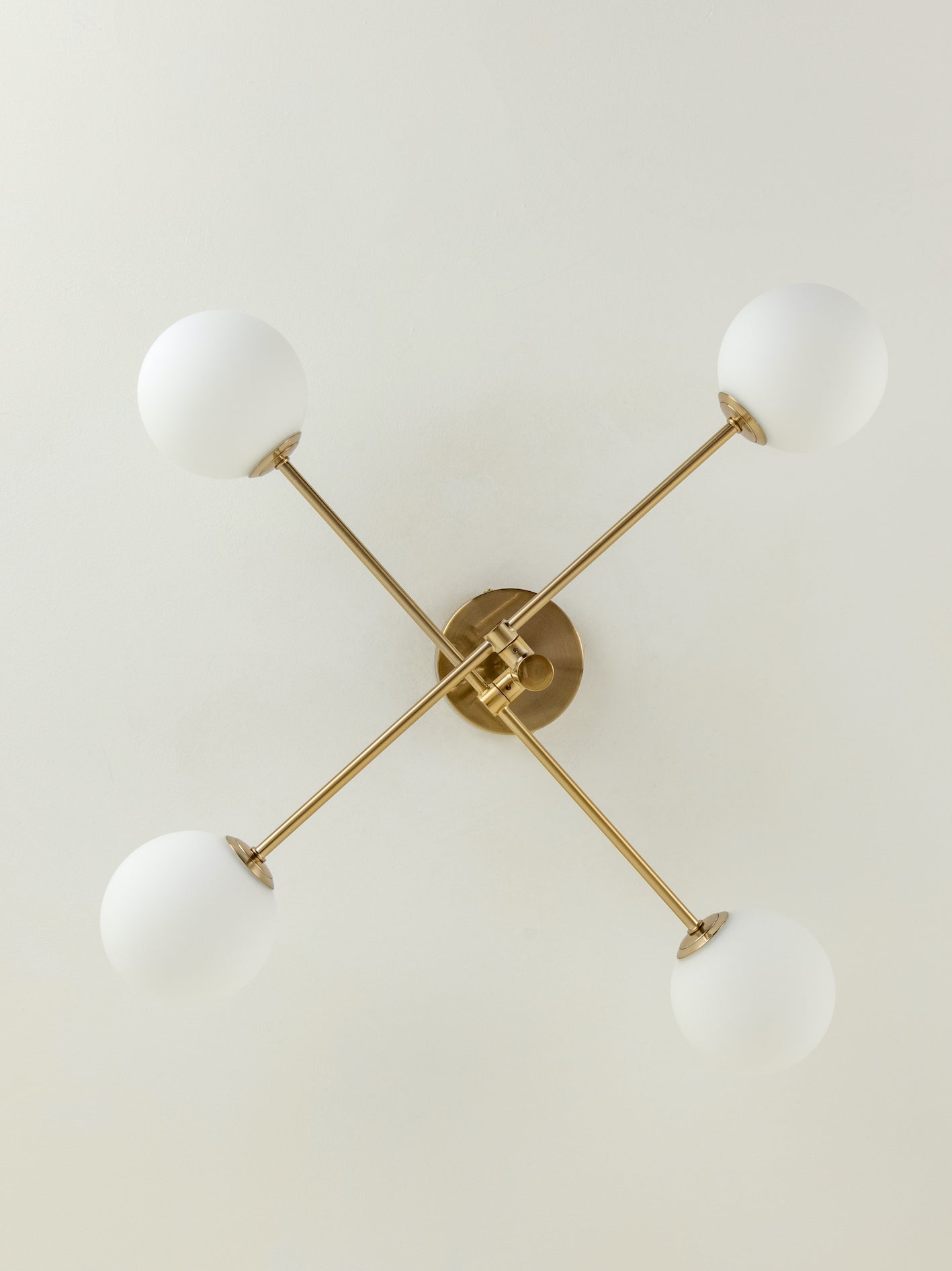 Chelso 4-Light Brass and Opal Flush Mount Ceiling Light - Perfect for Bedroom, Hallway, and Entryway Lighting