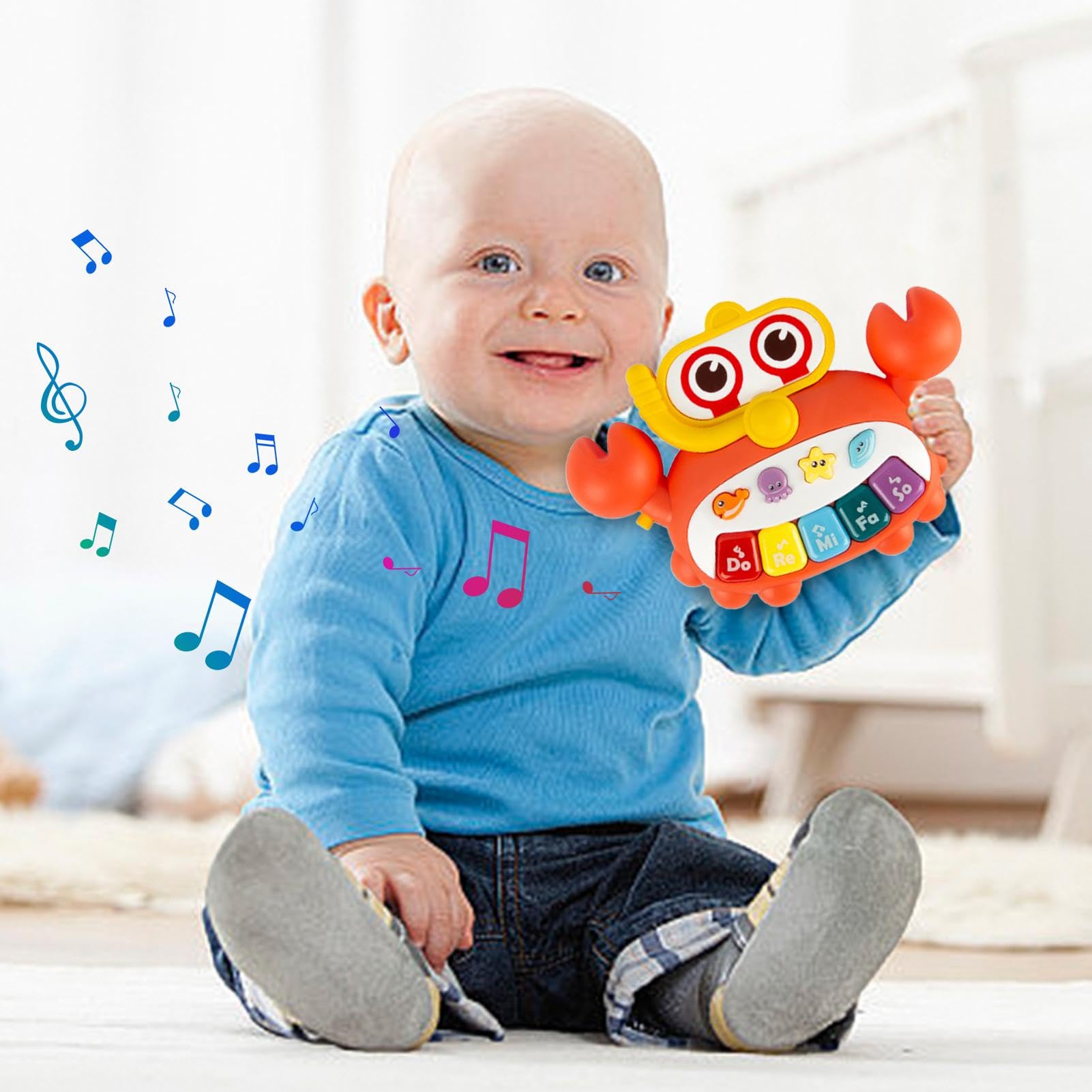 Baby Piano Toy - Interactive Musical Keyboard for Toddlers with Light-Up Keys | Safe & Educational Learning Toy for Infants | Perfect for Early Childhood Development & Sensory Play