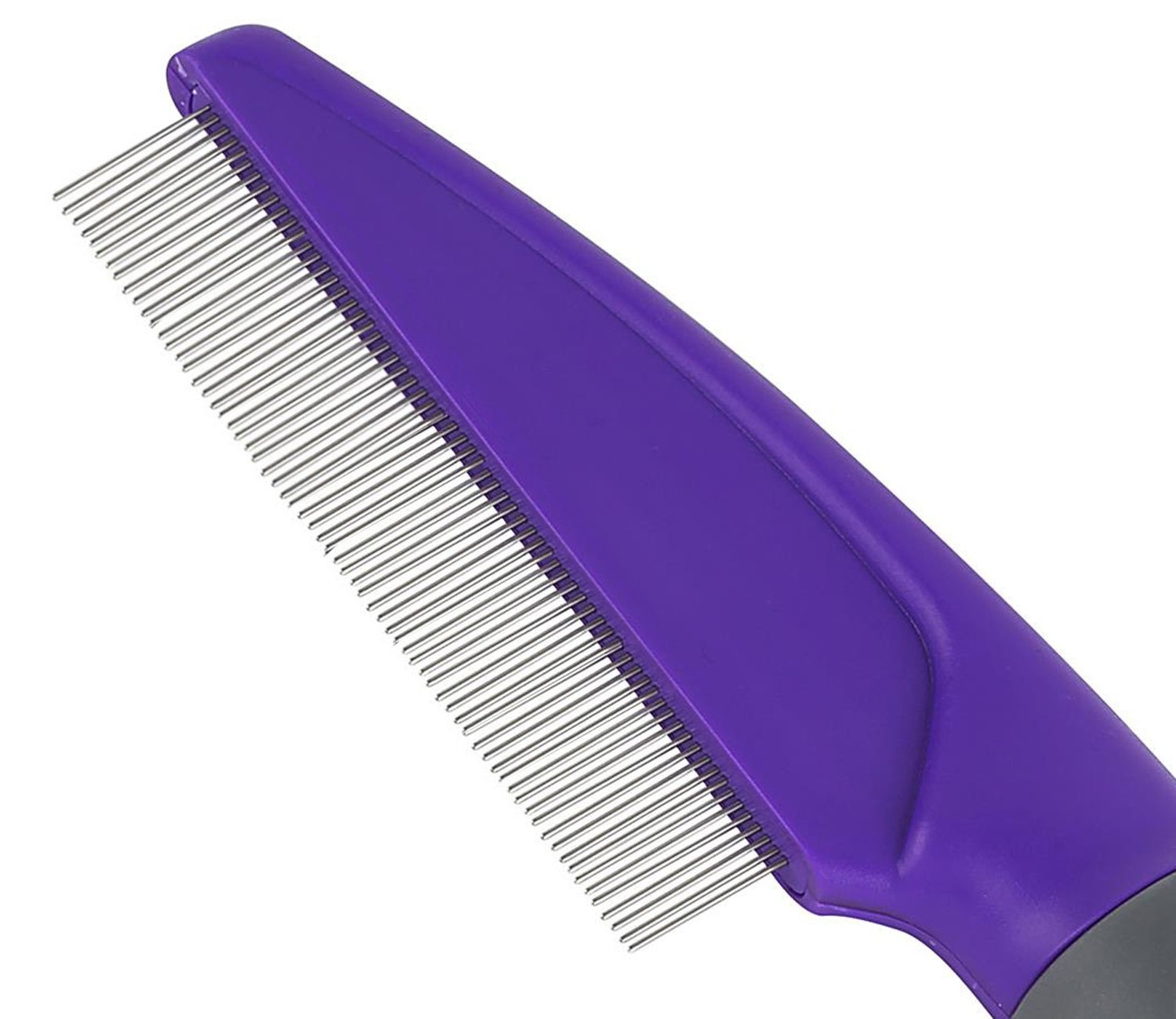 Hertzko Pet Grooming Comb for Dogs & Cats – Stainless Steel Detangling Comb with Closely Spaced Pins – Gentle Fur Brush for Short Hair & Sensitive Skin – Perfect for Home Grooming, Shedding Control & Coat Maintenance