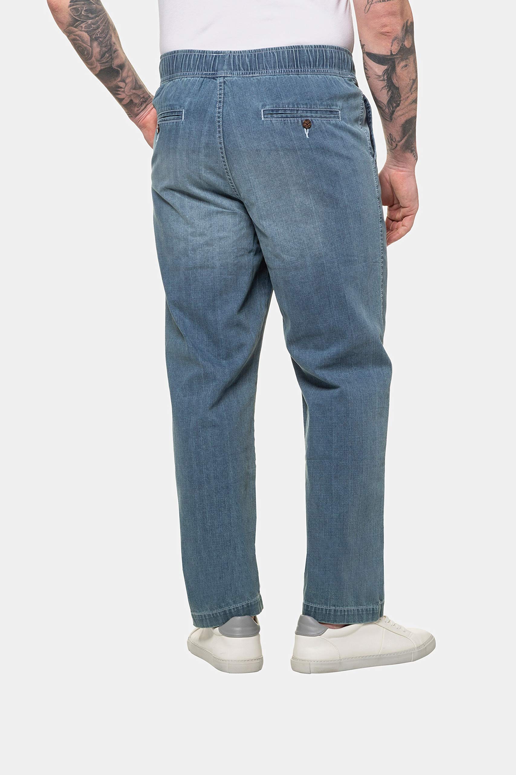 JP 1880 Men's Big & Tall Stretch Denim Jeans - Classic Blue Wash, Comfort Fit (Size Large) - Perfect for Casual Wear, Work & Outdoor Activities