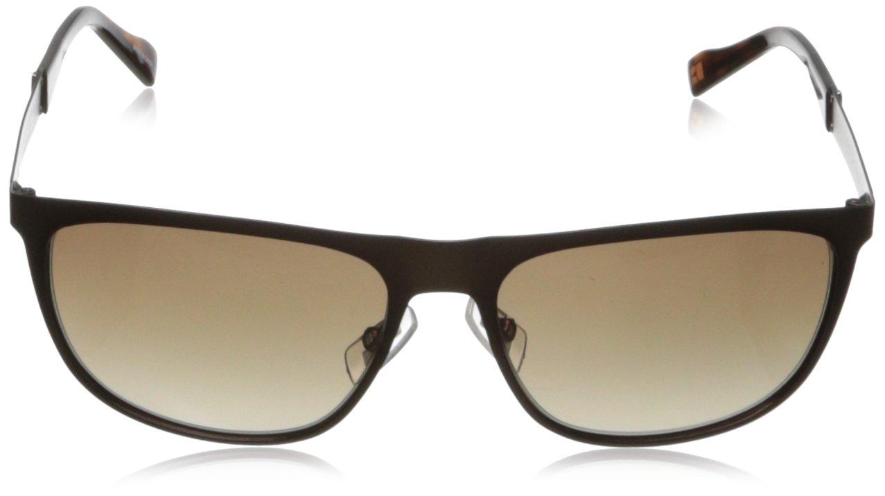 BOSS by Hugo Boss Men's 0096/S Rectangular Sunglasses - Semi Matte Brown Frame, 57mm Lens - UV Protection for Driving, Outdoor & Fashion Wear