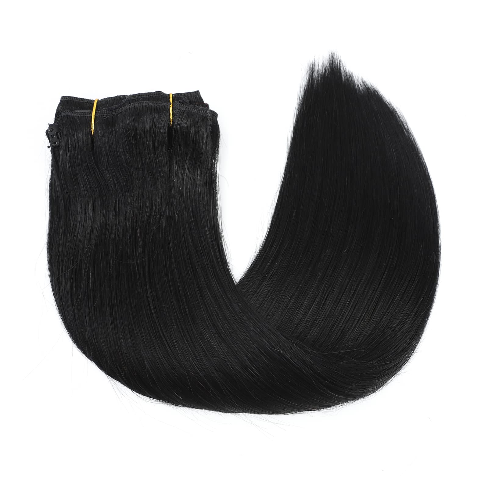 Clip in Hair Extensions 22 Inch - 9pcs 130g Jet Black Human Hair Extensions Straight & Soft - Natural Remy Hair for Thickening & Styling - Perfect for Parties, Weddings & Daily Wear