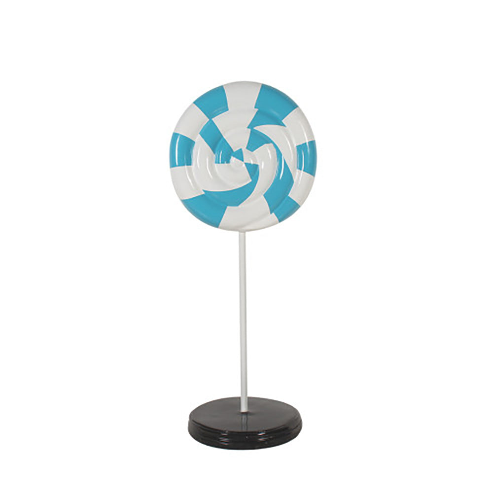 3' Teal Swirl Lollipop - Large Blue-Green Swirl Hard Candy on Stick - Perfect for Birthday Parties, Baby Showers & Candy Buffets