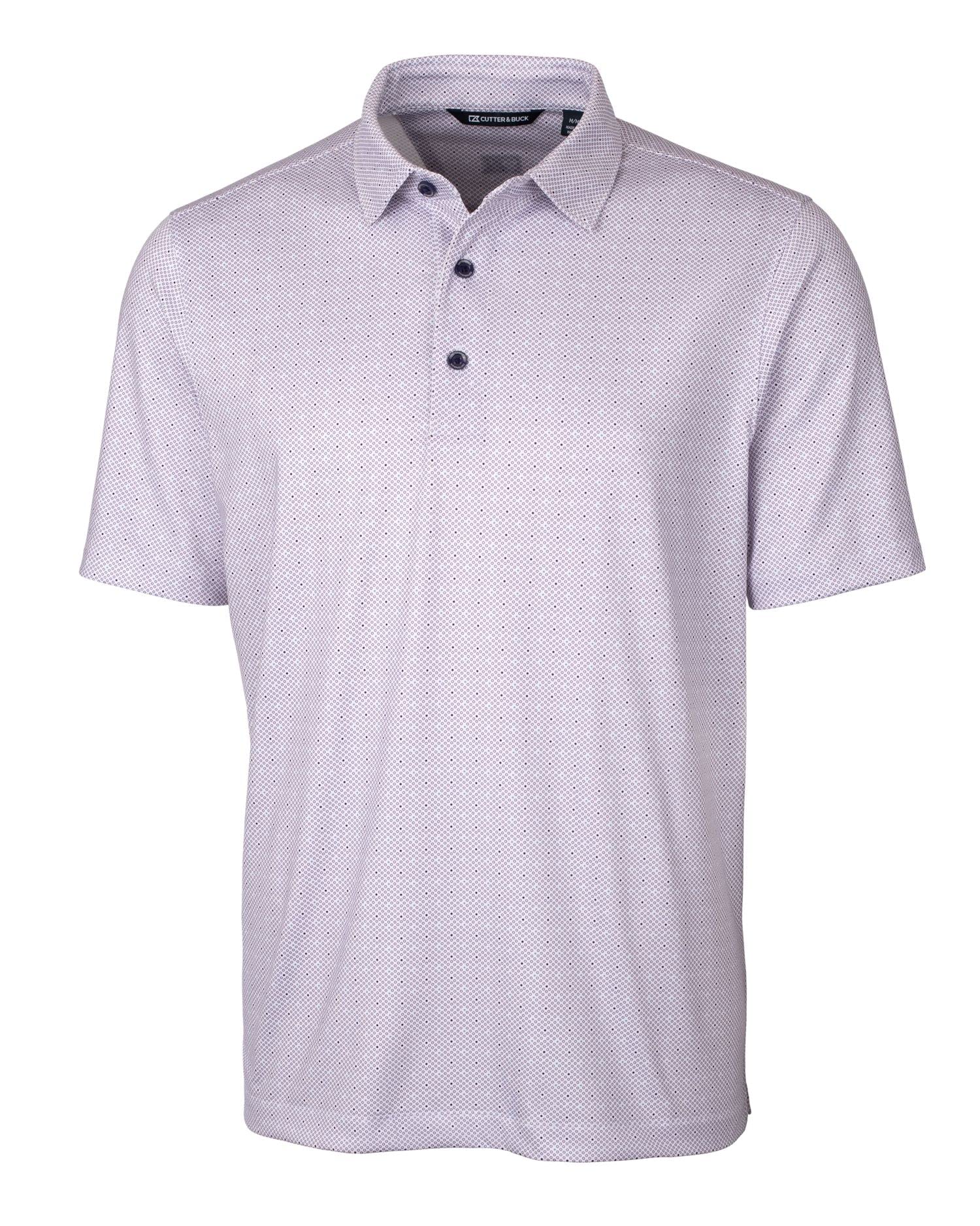 Cutter & Buck Pike Double Dot Print Stretch Men's Big & Tall Short Sleeve Polo Shirt - Comfortable Casual Wear for Golf, Office & Outdoor Activities