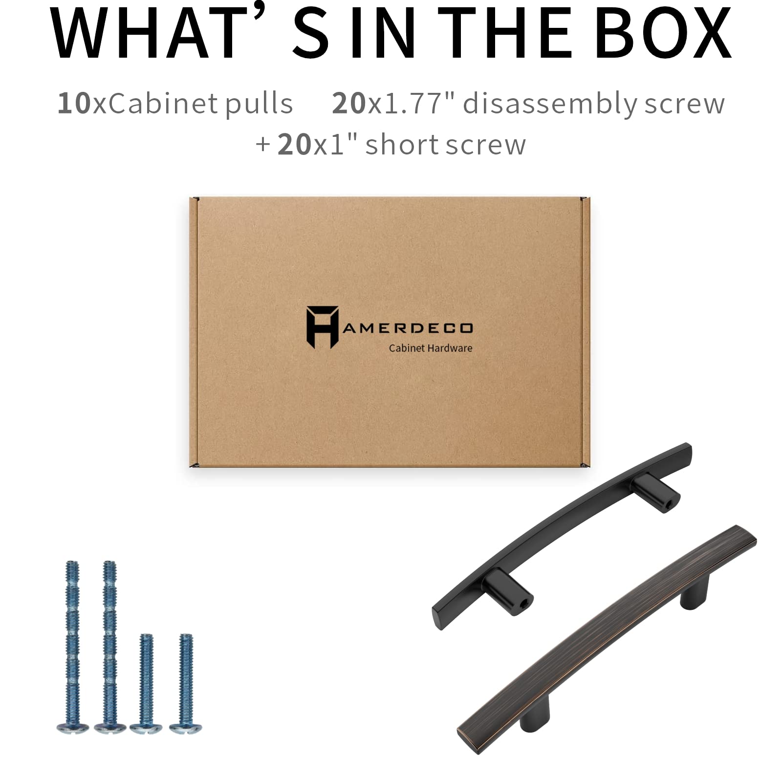 Amerdeco 10 Pack Oil Rubbed Bronze Cabinet Handles 3 Inch (76mm) - Kitchen & Bathroom Drawer Pulls
