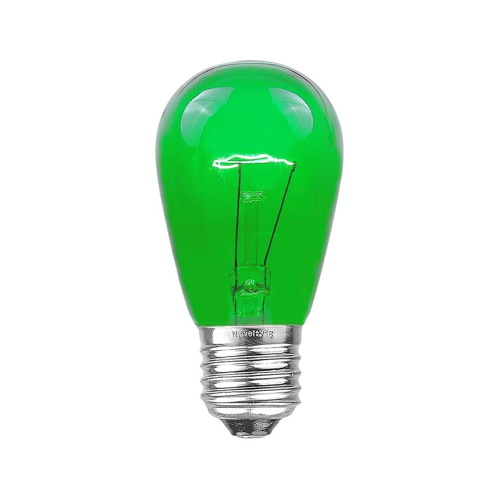 25 Pack S14 Green LED Edison Bulbs - E27 Medium Base, 11W, Dimmable Vintage Lighting for Outdoor Patio, Cafe, Restaurant & Home Decor