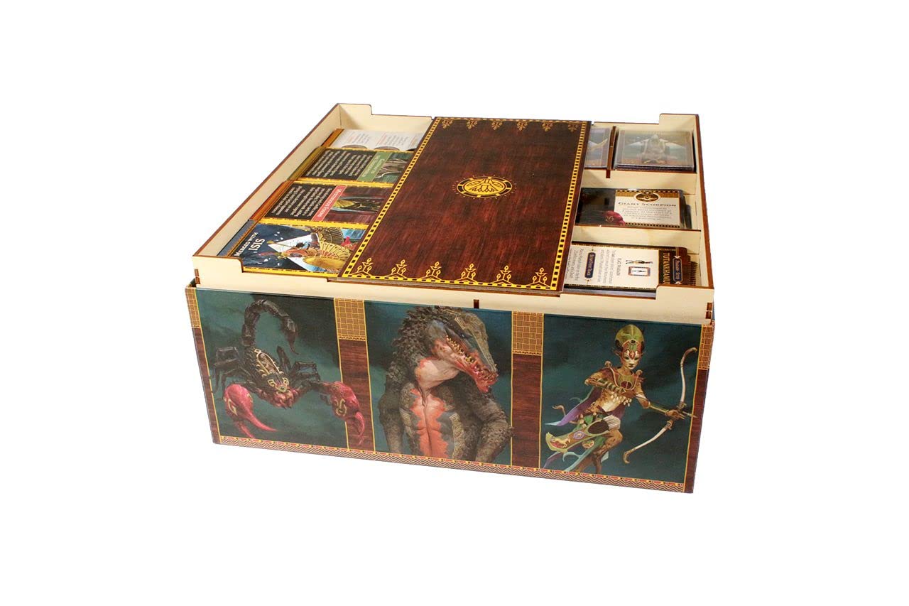 The Broken Token Game Organizer - Ankh: Gods of Egypt Compatible Wooden Storage Box for Tabletop Games, Perfect for Game Nights and Organized Storage