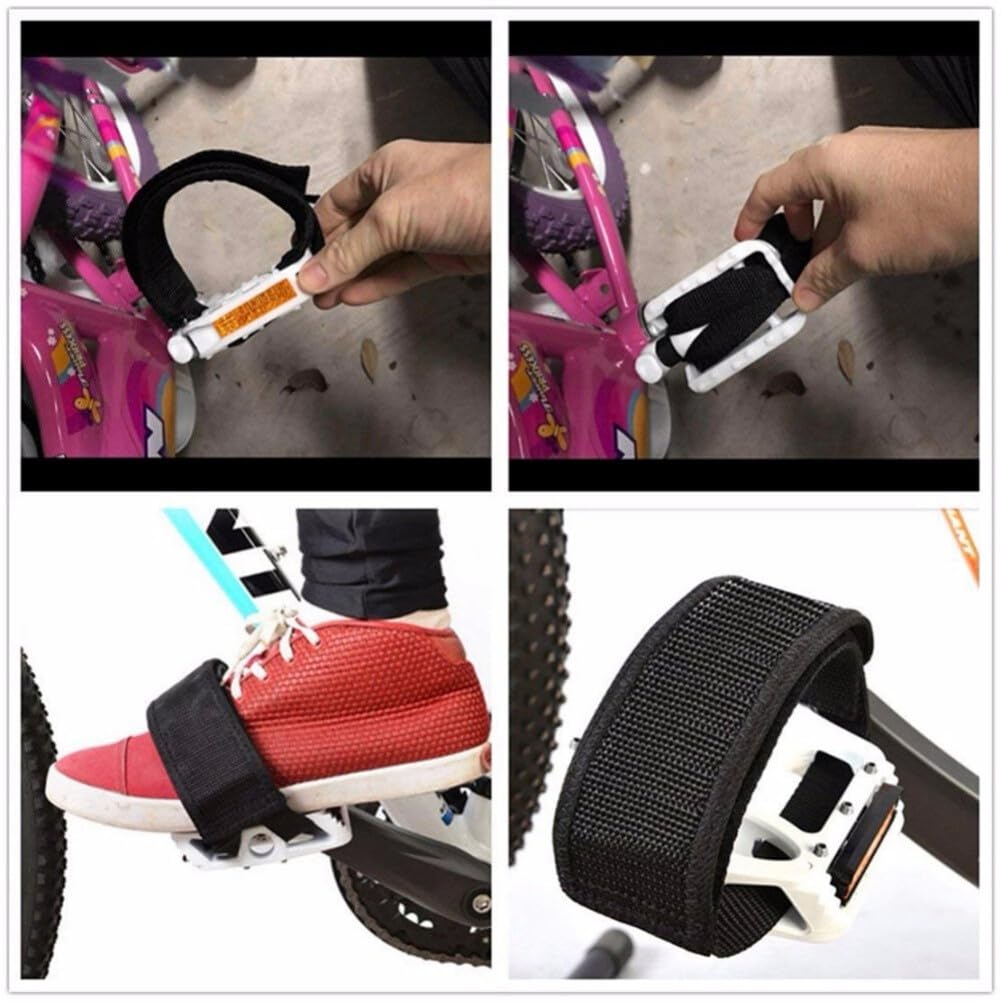 2PCS Non-Slip Adjustable Bike Pedal Straps - Universal Mountain Bicycle Foot Straps for Outdoor Cycling, Fixed Gear & Commuter Bikes - Secure Foot Positioning for Better Pedaling Efficiency