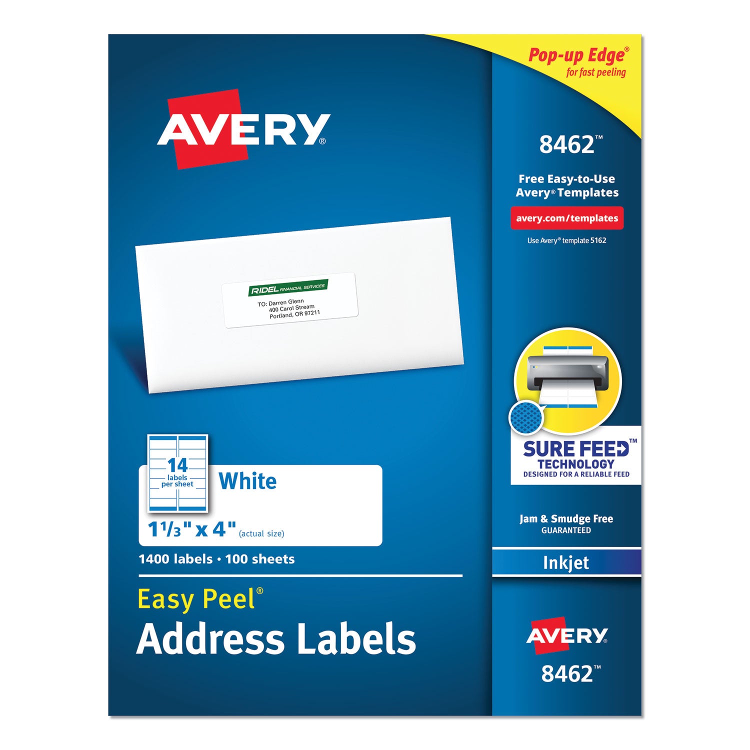 Avery® Easy Peel White Address Labels with Sure Feed Technology - 1.33