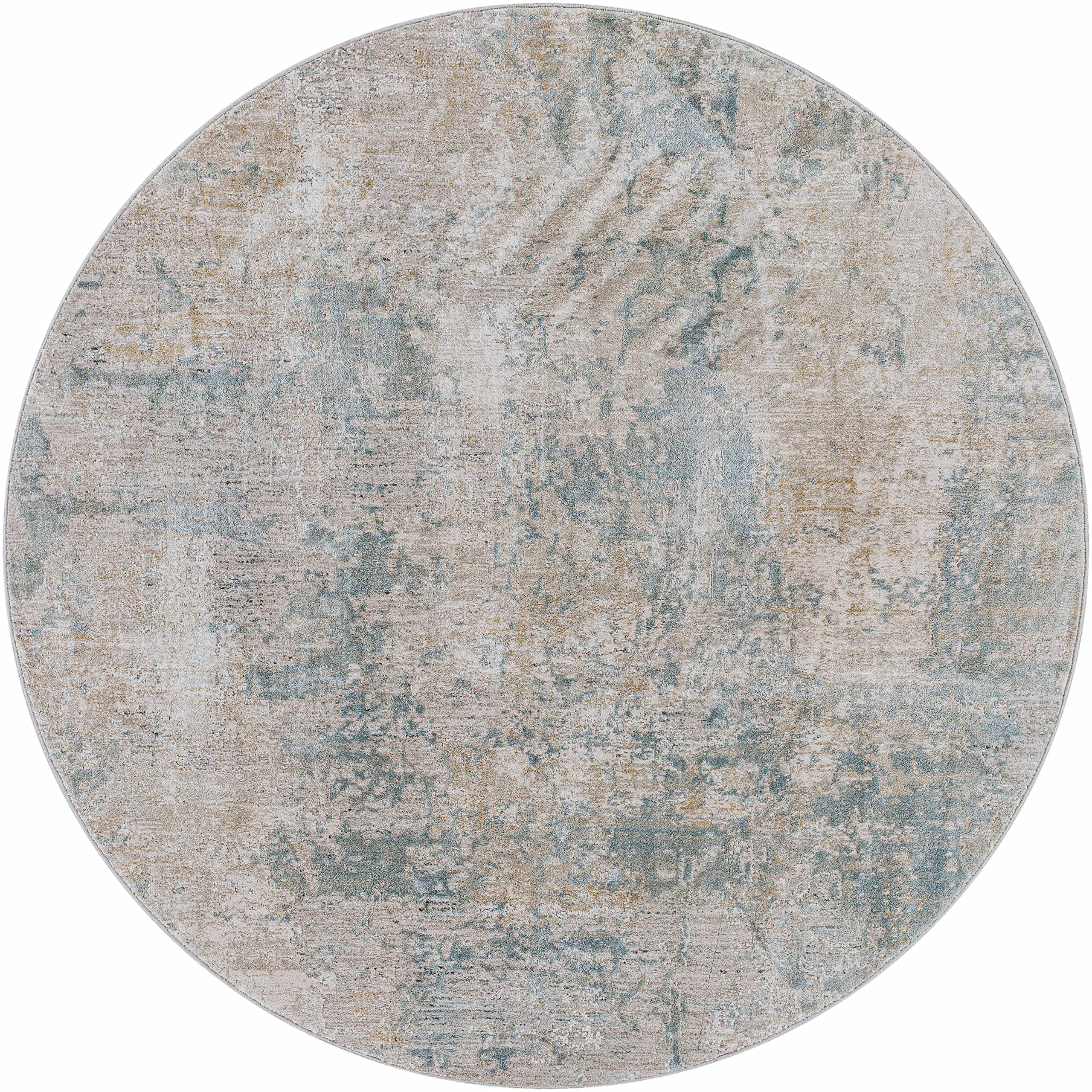 Hauteloom Pialba Modern Area Rug for Living Room and Bedroom - Soft Gray & Green - 6'7