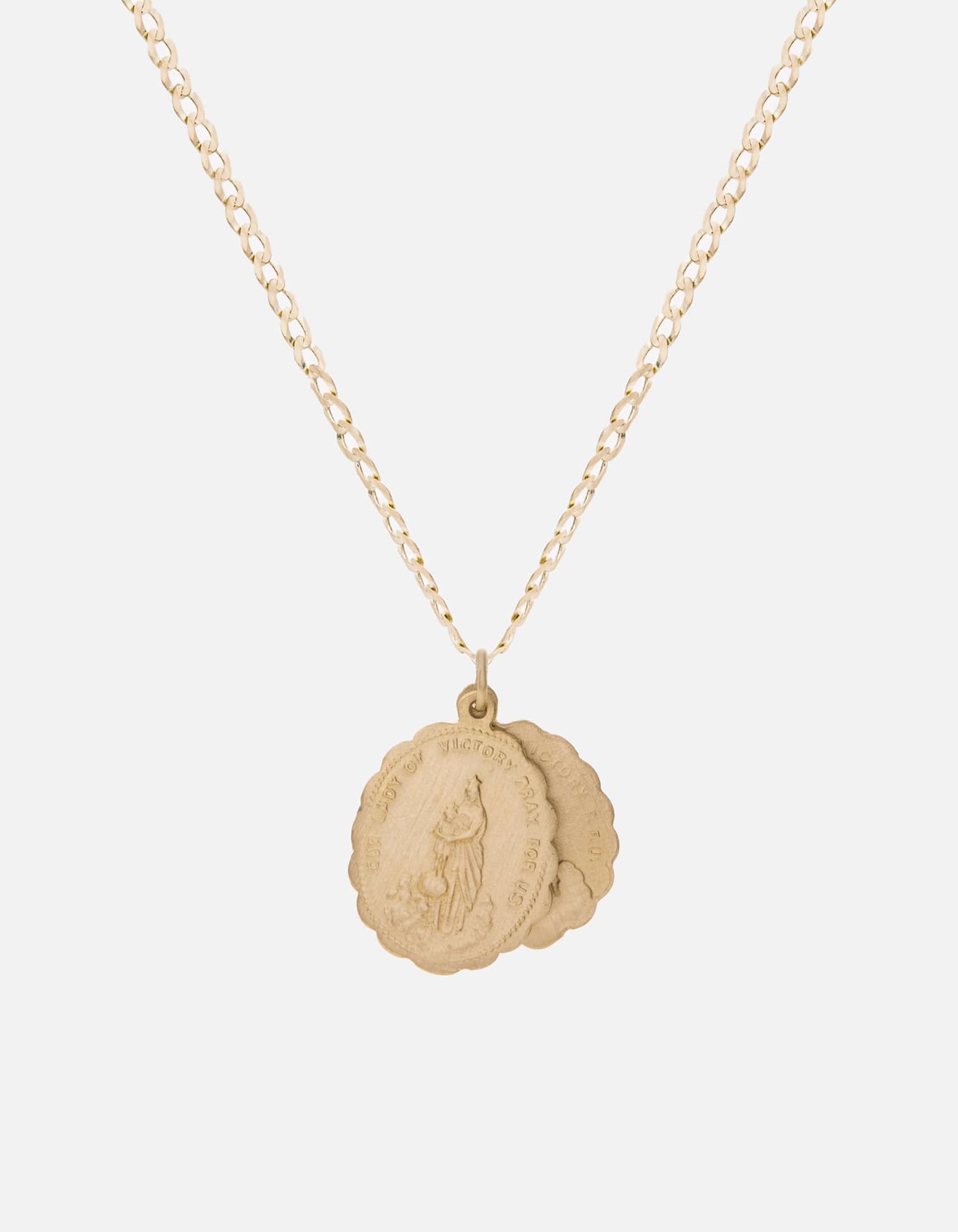 14K Matte Gold Saints Necklace - Religious Jewelry for Women & Men - Perfect for Gifts, Baptism, First Communion & Everyday Wear