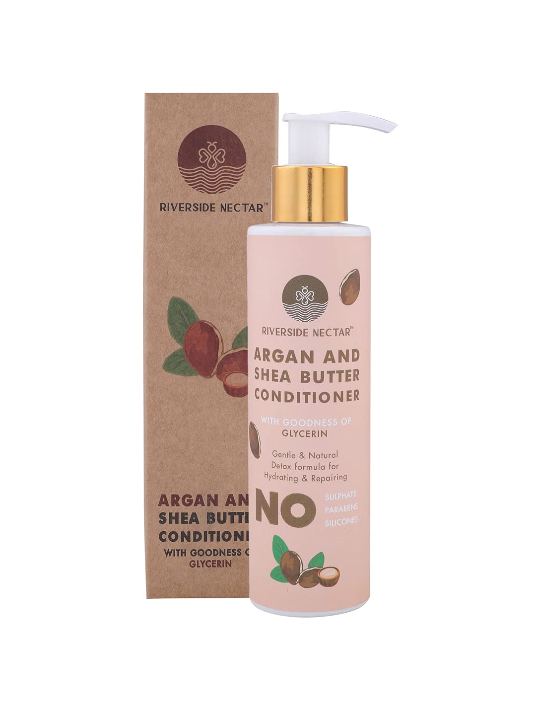 Riverside Nectar 4-Piece Hair & Skin Care Set - Argan Shea Butter Shampoo, Almond Shea Butter Keratin Conditioner, Argan Glycerin Body Wash & Green Tea Cucumber Face Wash for Nourishment & Repair | Perfect for Dry Hair, Damaged Skin & Daily Beauty Routine