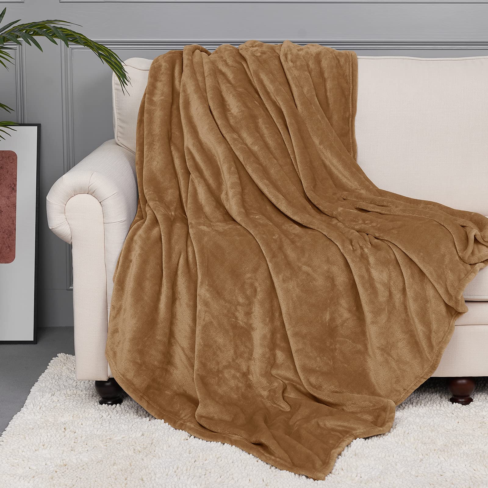 StangH Camel Fleece Baby Blankets Twin Size 60