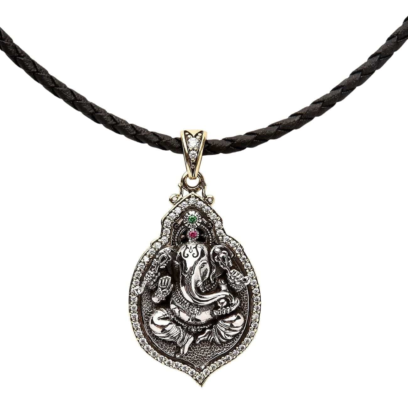 Ganesh Hindu God Sterling Silver Locket Pendant Necklace - Elegant Religious Jewelry for Spiritual Protection & Blessings | Perfect for Puja, Meditation & Daily Wear