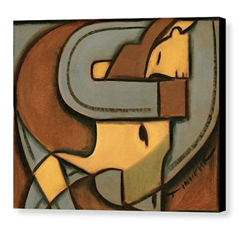 Tommervik Art Deco Steer Wrestling Cowboy Wall Art - Western Rodeo Canvas Print - Perfect for Home Decor, Office & Cowboy Gift Ideas