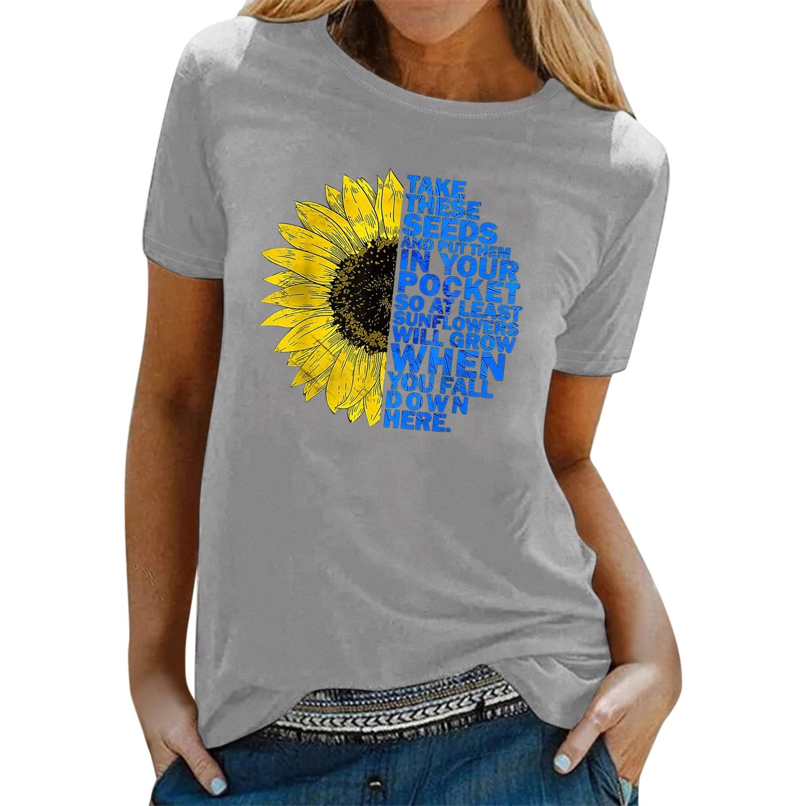 Women's V-Neck Short Sleeve T-Shirts - Summer Casual Tops & Fall Fashion Tees for Everyday Wear, Work & Weekend Outfits