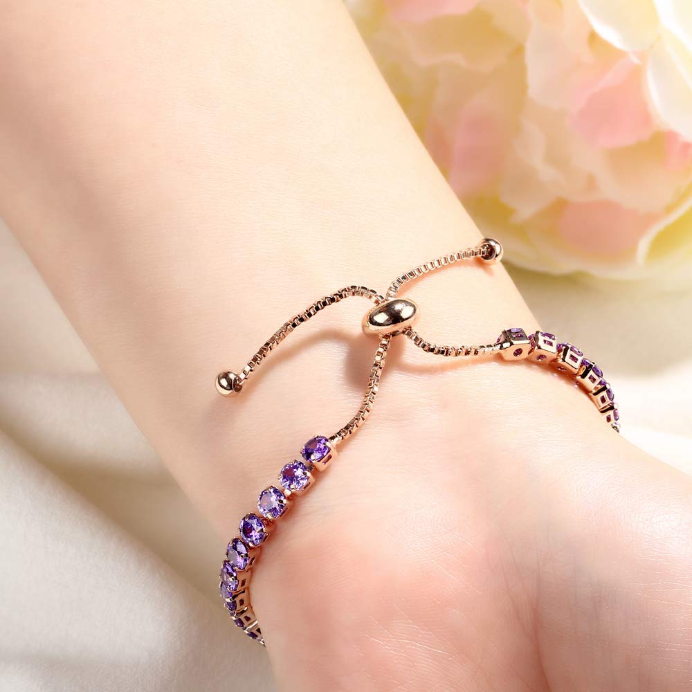 Baoqin Cubic Zirconia Adjustable Bolo Bracelet for Women - Elegant Wedding Engagement Gift Jewelry for Her - Perfect for Anniversary, Birthday & Special Occasions